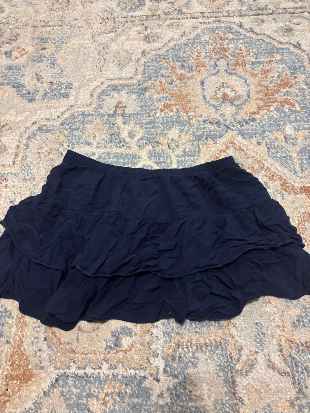 Brandy Melville Navy Tiered Ruffle Mini Skirt